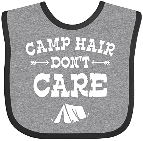 inktastic Camp Hair Tent Baby Bib Heather and Black 2e745
