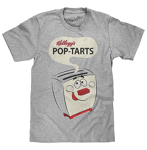 Tee Luv Men's Faded Pop-Tarts Shirt - Retro Milton The Toaster T-Shirt (Athletic Heather Gray) (L)