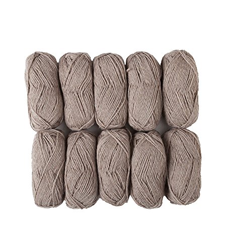Knit Picks Wool of The Andes Worsted Weight Brown 100% Wool Yarn (10 Balls - Mink Heather)