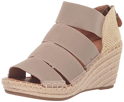 Gentle Souls by Kenneth Cole Women's Charli Four Elastic Heeled Sandal, Mushroom, 9