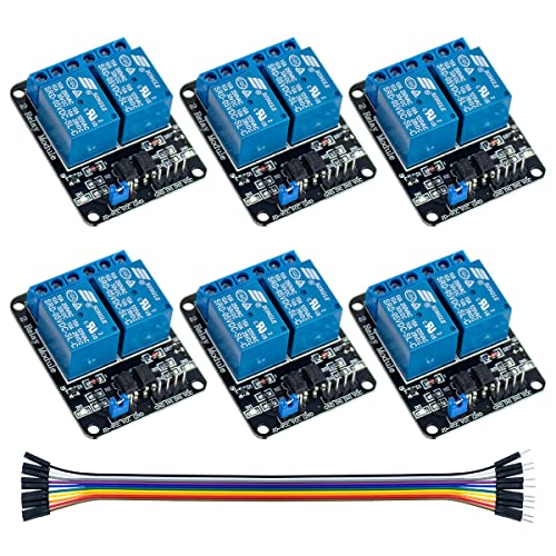 Hosyond 6Pack 2 Channel DC 5V Relay Module with Optocoupler Relay Board for Arduino Raspberry Pi MEGA2560
