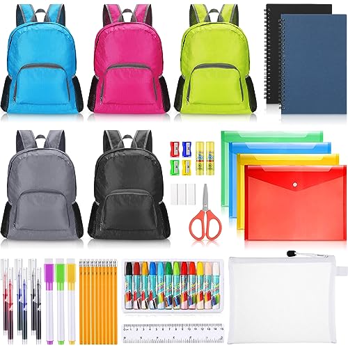 Colarr 17 Inch School Backpacks Supplies Kit Back to School Supplies Bundle 12 Pack Backpacks Bulk and 360 Pieces School Supply for School Student Donation Activity