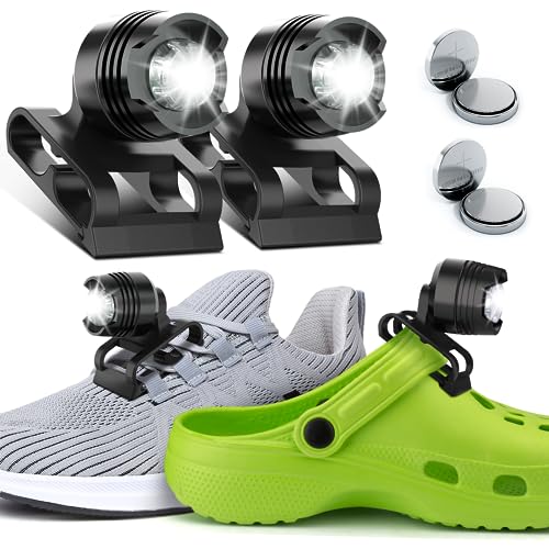Croc Lights for Shoes Headlights Christmas Stocking Stuffers Birthday Funny Gifts for Kids Teen Teenage Boys Girls Men Women, LED Sneakers Headlamp Flashlight Attachment for Camping Walking Running