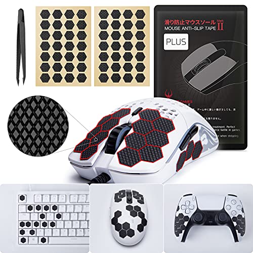 Hotline Games [Grip Upgrade] 2.0 Plus DIY Hexagon Version Gaming Mouse Grip Tape, Professional Mice Upgrade Kit,Sweat Resistant,Cut to Fit,Easy to Use