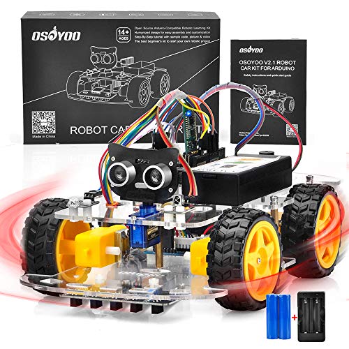 OSOYOO V2.1 Smart IOT Robot Car Kit for Arduino - Early STEM Education for Beginner Teenage and Kid – Learn Circuit, Sensor - Get Hands-on Experience on Programming, Electronics Assembling, Robotics