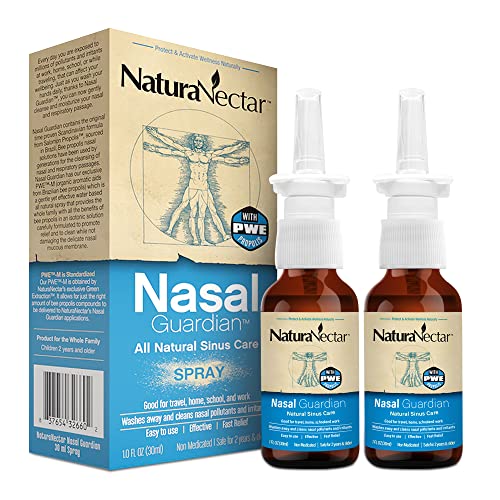 NaturaNectar Propolis Natural Saline Nasal Spray, Guardian Spray - 2-Pack, 1 Fl Ounce - Sinus Rinse & Sinus Relief - with Brazilian Bee Propolis, Gentle & No Burning Sensation - Natural Ingredients
