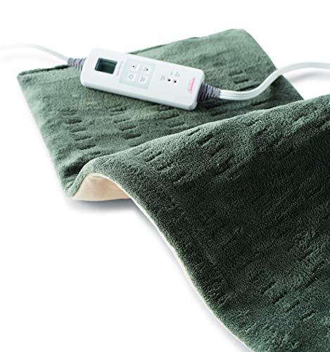 Sunbeam XL Heating Pad for Back, Neck, and Shoulder Pain Relief, Auto Shut Off, 6 Heat Settings, Extra Large 12 x 24, Green, Ideal for Muscle Aches and Arthritis Pain