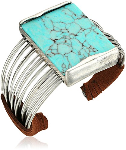 Robert Lee Morris 'Mosaic' Semiprecious Turquoise Stone Multi Row Cuff Bracelet