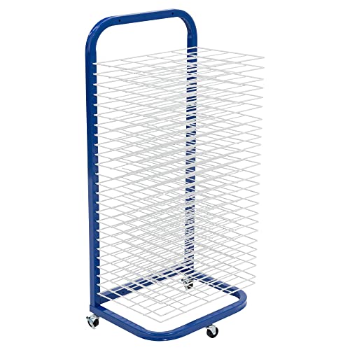 Pearington New 25-Shelf Mobile/Wall Mountable Art Drying Rack for Art Studios & Classrooms, 14.5' D x 17.5' W x 38' H, White