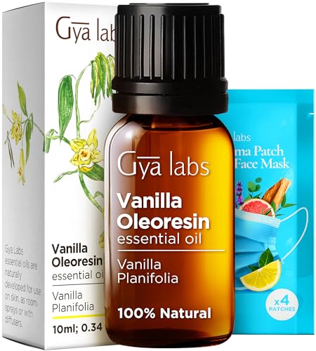 Gya Labs Vanilla Essential Oil for Diffuser - 100% Natural Vanilla Essential Oil for Skin - Long Lasting Vanilla Bean Vanilla Oil Perfume (0.34 fl oz)