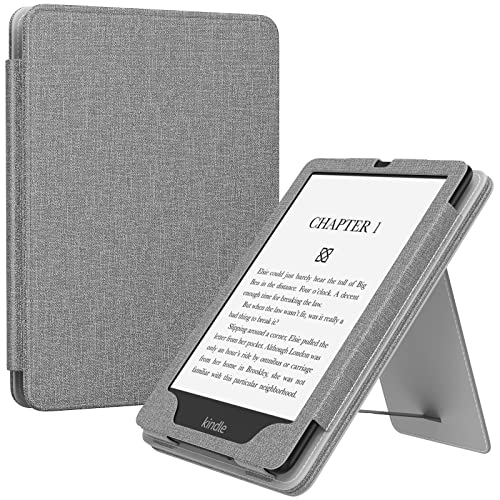 MoKo Case for Kindle Paperwhite 11th Generation 2021 Release, Slim PU Shell Cover with Auto-Wake/Sleep, Denim Gray