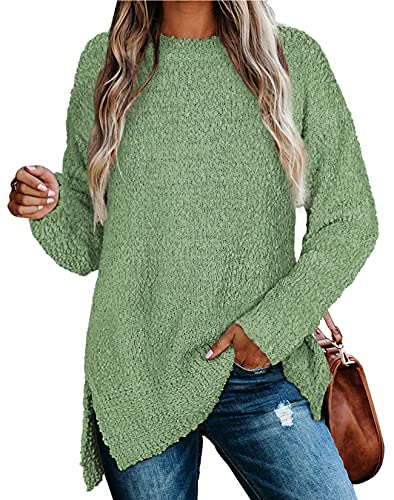 NIASHOT Chirtsmas Sweaters for Women Green Soft Cozy Long Tunic Tops for Leggings L