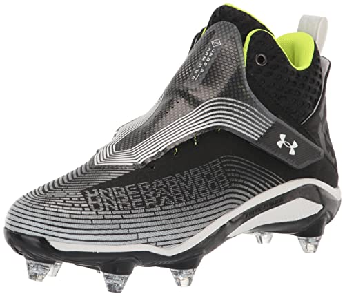 Under Armour Men's Highlight Hammer D Football Shoe, (001) Black/Black/White, 11