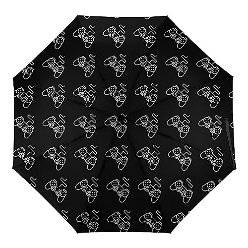Game Controller Or Gamepad Concep Travel Umbrellas for Rain Folding Umbrellas Portable Compact Umbrella for Backpack Manual