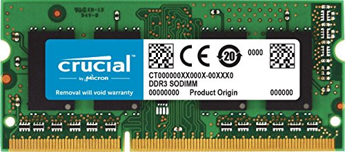 Crucial 8GB Single DDR3/DDR3L 1866 MT/s (PC3-14900) Unbuffered SODIMM 204-Pin Memory - CT102464BF186D