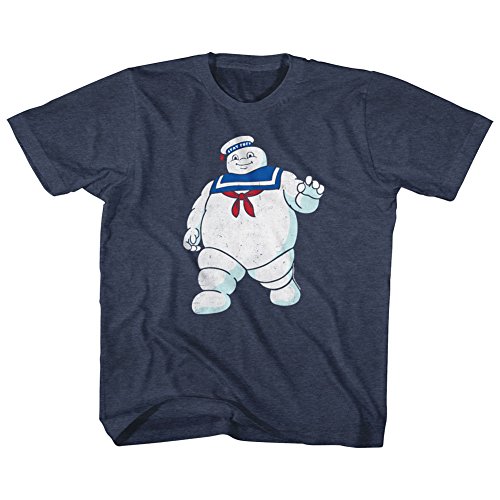 The Real Ghostbusters Animated TV Series Mr Stay Puft Youth Big Boys T-Shirt Tee Blue