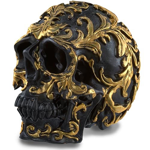 READAEER Small Size Human Skull Resin Statue Head Sculptures Skull Collectible Figurines