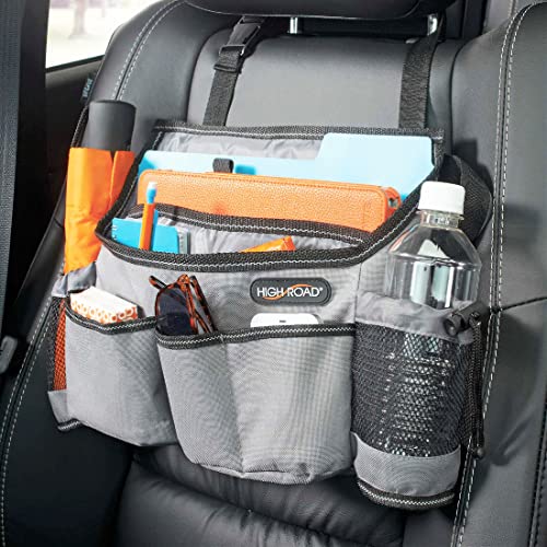 High Road SwingAway Front Seat Car Organizer for Work Supplies and Driving Essentials with Side Bottle and Cup Holders