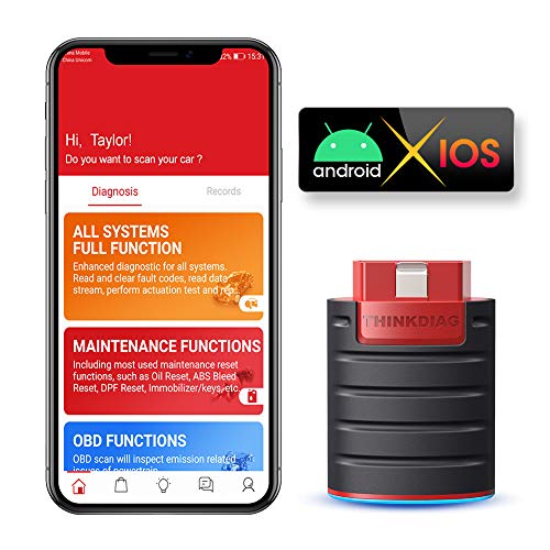 Thinkdiag Full Systems Bluetooth OBD2 Scanner for Over 10000+ Cars Automotive OBDII Code Reader Bidirectional Diagnostic Scan Tool with ETS, EPB, TPMS, Air Suspension, AFS,SAS, BMS,ABS Bleed, DPF