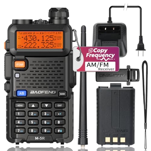 BAOFENG Radio Ham Radio Long Range M-5R Handheld Two Way Radio (Upgraded of baofeng UV-5R) Long Range Walkie Talkies for Adults,Copy Frequency, AirBand 5RX 2 Way Radio with Earpiece Battery Full Kit
