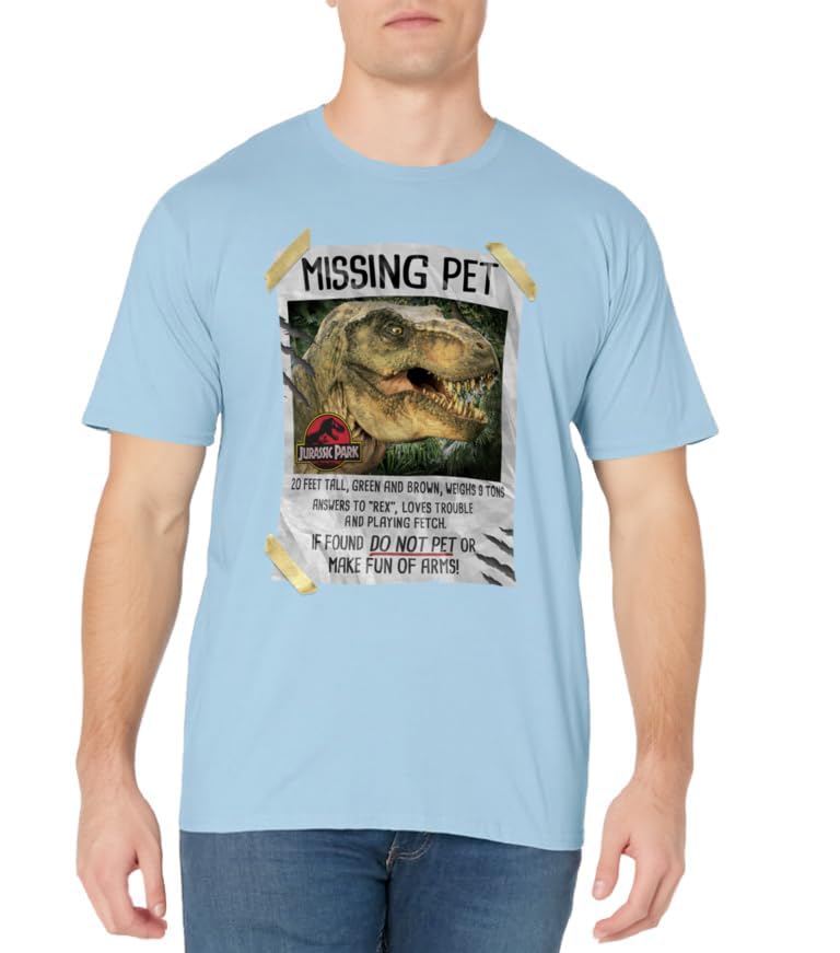 Jurassic Park Missing Pet T-Rex Poster Taped T-Shirt