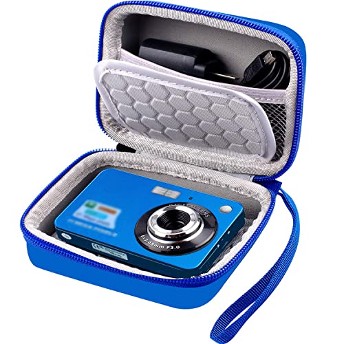 Carrying & Protective Case for Digital Camera, AbergBest 21 Mega Pixels 2.7' LCD Rechargeable HD/Kodak Pixpro/Canon PowerShot ELPH 180/190 / Sony DSCW800 / DSCW830 Cameras for Travel - Blue