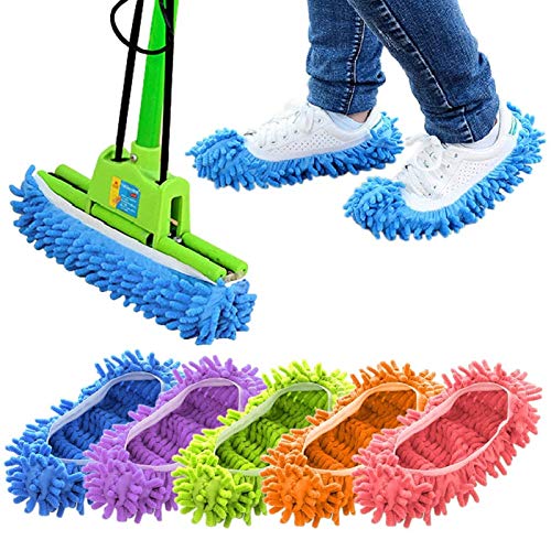 Cosywell Mop Slippers Shoes Cover Dust Duster Slippers Cleaning Floor House Washable 10 PCS 5 Pairs