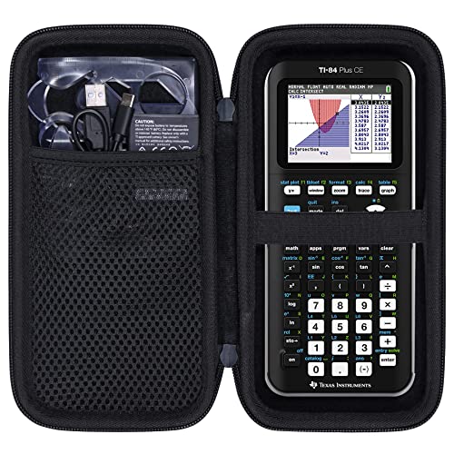 co2CREA Hard Case compatible with Texas Instruments TI-84 Plus CE/TI-84 Plus/TI-Nspire CX II CAS/TI-Nspire CX II/TI-83 Plus/TI-89 Titanium/TI-85 / TI-86 Color Graphing Calculator, Black