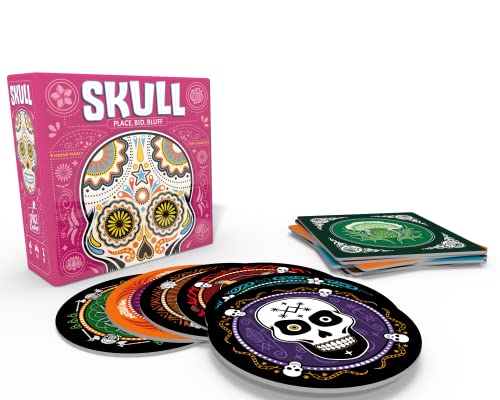 Skull Party Game | Bluffing ,Strategy, Fun for Game Night | Family Board Game for Adults and Teens | Ages 13+ | 3-6 Players | Average Playtime 30 Minutes | Made by Space Cowboys|Multicolor