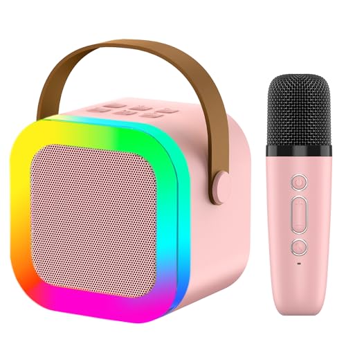 OUTUVAS Kids Karaoke Microphone Machine Toy, 4-12 Years Old Girls Christmas Birthday Gift for Girls, Karaoke Toys Gifts for Girls Ages 4, 5, 6, 7, 8, 9, 10, 12 +Year Old Birthday Party. (Pink)