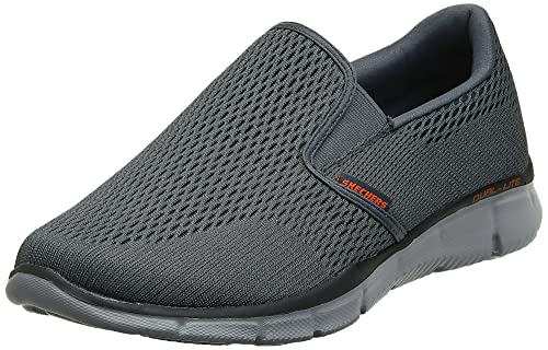 Skechers Men's Equalizer Double Play Slip-On Loafer,Charcoal/Orange,10 M US