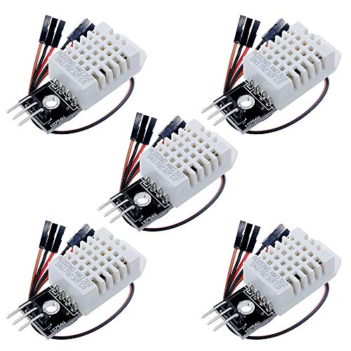 Aideepen 5PCS DHT22/AM2302 Digital Temperature and Humidity Sensor Module Temp Humidity Monitor 3Pins Module with Cable