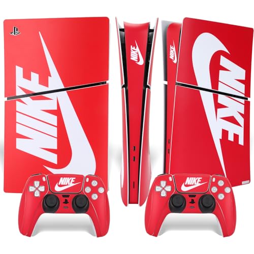 Intustru Vinyl Skin for PS5 Slim Digital Edition, Console and Controller Protective Skins for PS5 Slim Digital Edition, Decal Sticker for PS5 Slim Skin Console and Controllers - Red Shoebox