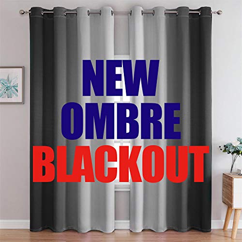 G2000 Blackout Curtains & Drapes for Bedroom Living Room 84 Inches Long Grey and Greyish White Room Darkening Window Treatments Ombre Thermal Insulated Light Blocking Grommet Backdrop 2 Panels Set