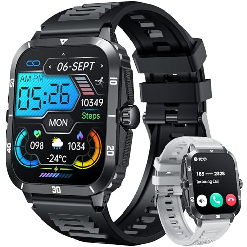 Smartwatch for Men Android iOS Phones: Smart Watch Fitness Tracker 2.0' Full Touchscreen with Answer/Make call Waterproof Blood Pressure Heart Rate Sport Pedometer Sleep Digital Step Activity Monitor