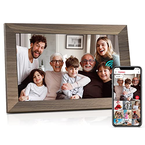 Canupdog 10.1 WiFi Digital Picture Frame, IPS Touch Screen Smart Cloud Digital Photo Frame with 16GB Storage, Wall Mountable, Auto-Rotate, Motion Sensor, Share Photos via Frameo App