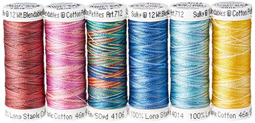 Sulky Sampler 12wt Cotton Petites, Most Popular Blendables Assortment, 6-Pack