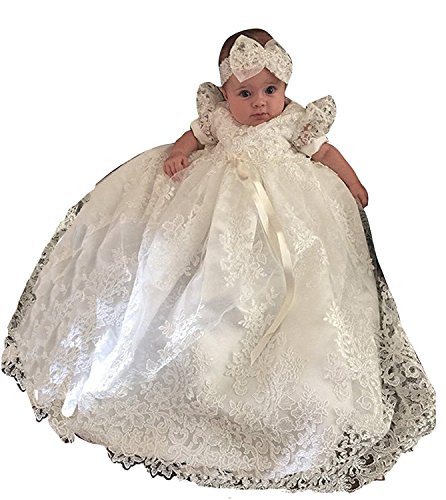 Newdeve Baby-Girls Lace Beads Infant Toddler White, White, Size 9-12 Months