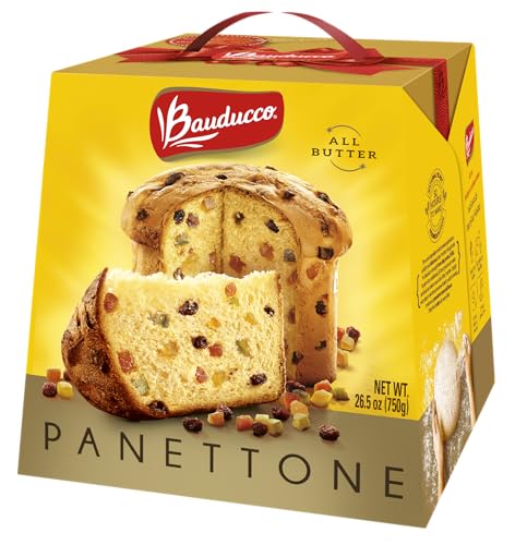 Bauducco Panettone All Butter Gift Pack, Moist & Fresh, Traditional Italian Recipe, Italian Traditional Holiday Cake, 26.5oz