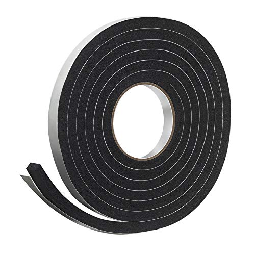 Frost King R734H Sponge Rubber Foam Tape 3/4' W X 7/16' H X 10' L, Black