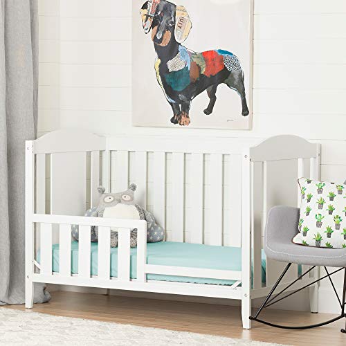 South Shore Reevo Toddler Rail for Baby Crib Pure White, Contemporary