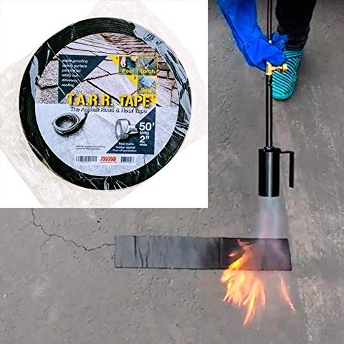 Asphalt Crack Filler Tape for Tarmac Parking lot and Driveway Rubberized Crack Repair 2' Width 50' Length Heavy Duty 3mm Thick