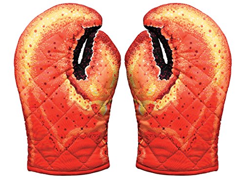 Boston Warehouse Lobster Claw Oven Mitts, One Size, Red