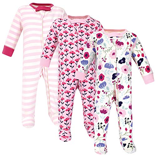 Touched by Nature Baby Organic Cotton Sleep and Play, Pink Botanical, 6-9 Months
