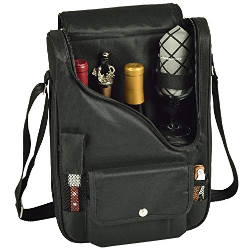 Picnic at Ascot Original Insulated Wine and Cheese Cooler with Glass Wine Glasses- Designed, Assembled & Quality Approved in The USA