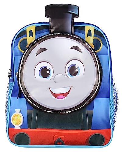 Thomas The Train and Friends 14' Kids School Travel Backpack Bag For Toys w/ 3D Character Front Pocket