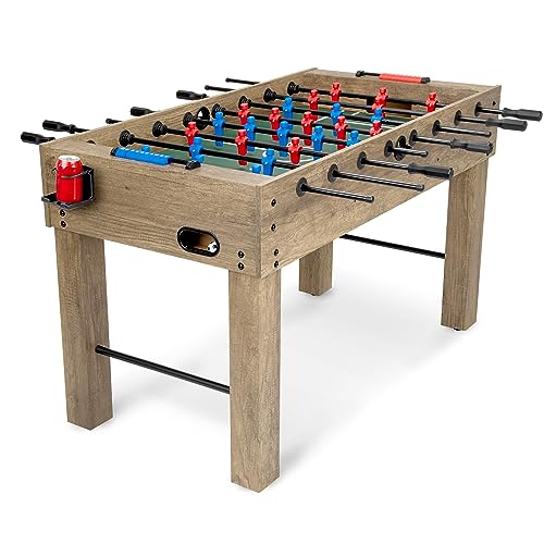 GoSports 54 Inch Full Size Foosball Table - Includes 4 Balls and 2 Cup Holders – Black, Oak, or White