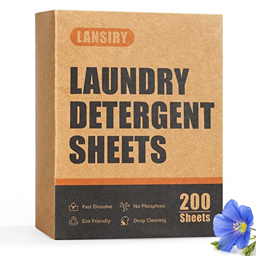 Laundry Detergent Sheets - 200 Sheets Fresh Linen Scent Washing Detergent Strips, Compact Lightweight Liquidless Eco-Friendly Hypoallergenic Portable Soap Sheets for Save Space and Travel 200 Loads