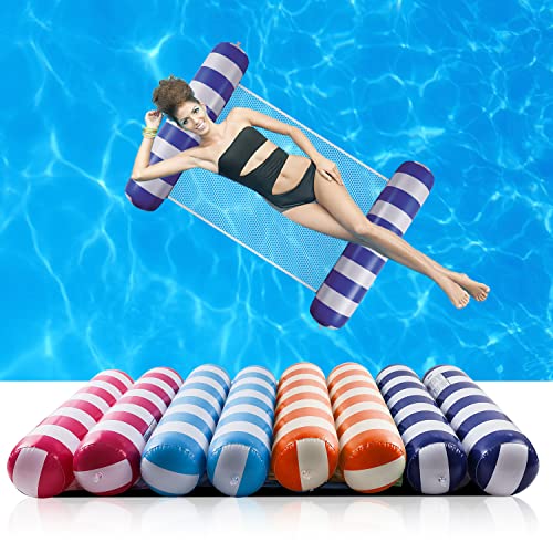 【4 Pack】 Premium Swimming Pool Float Hammock, Multi-Purpose Inflatable Hammock (Saddle, Lounge Chair, Hammock, Drifter), Water Hammock Lounge. …