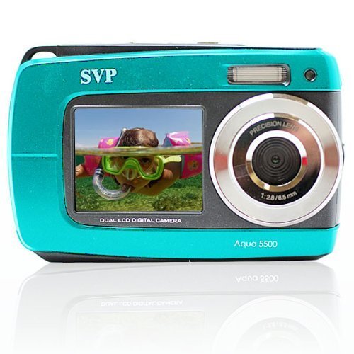 SVP Aqua 5500 Blue (with Micro 4GB) 18MP Dual Screen Waterproof Digital Camera